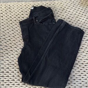 Abercrombie high rise curve love dad jeans with cross waist